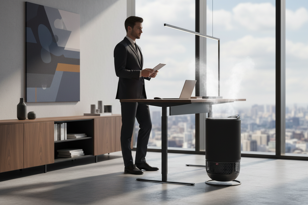 Lux Aeroguard 360° Large air purifier in a premium executive office