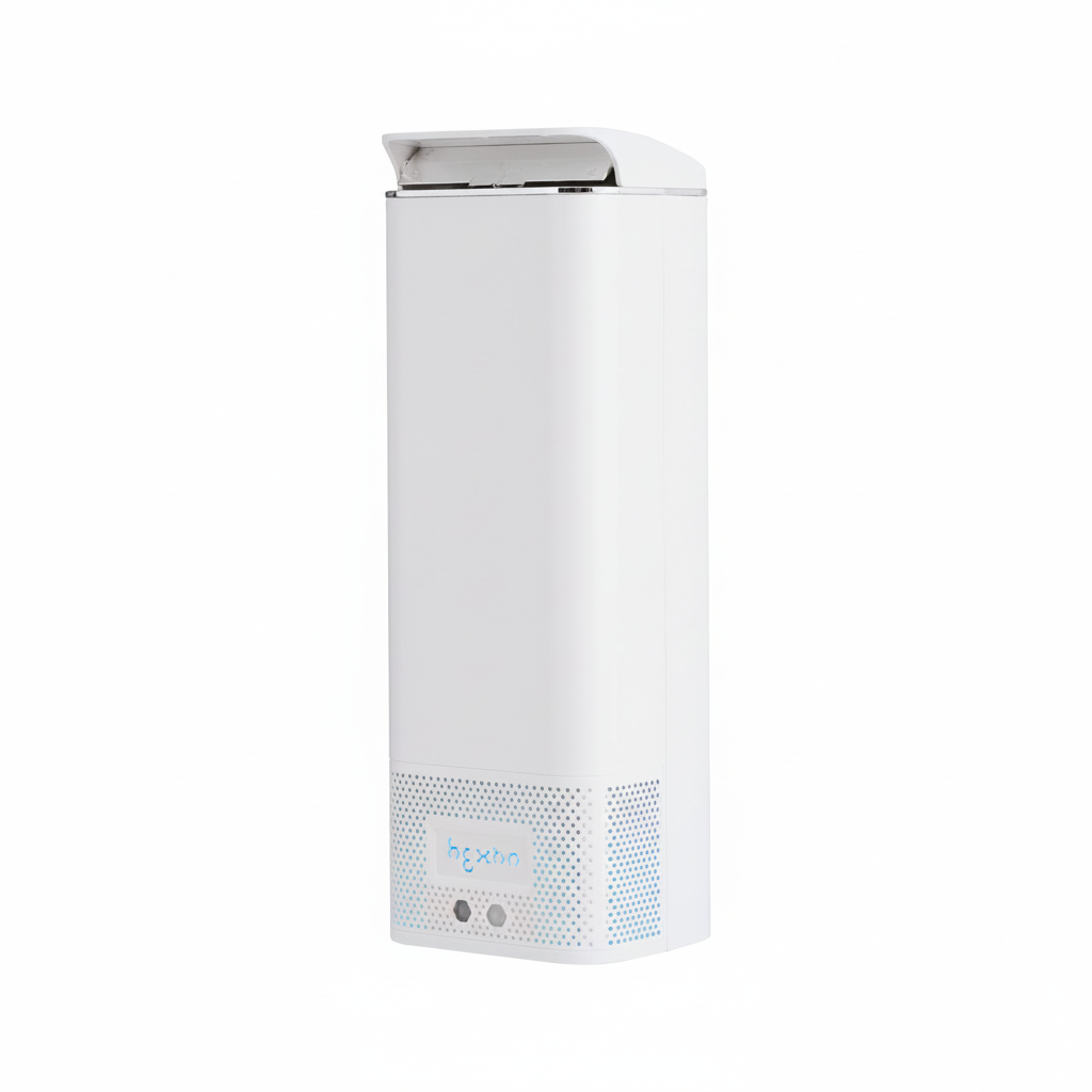 Hextio air purifier on a clean white background